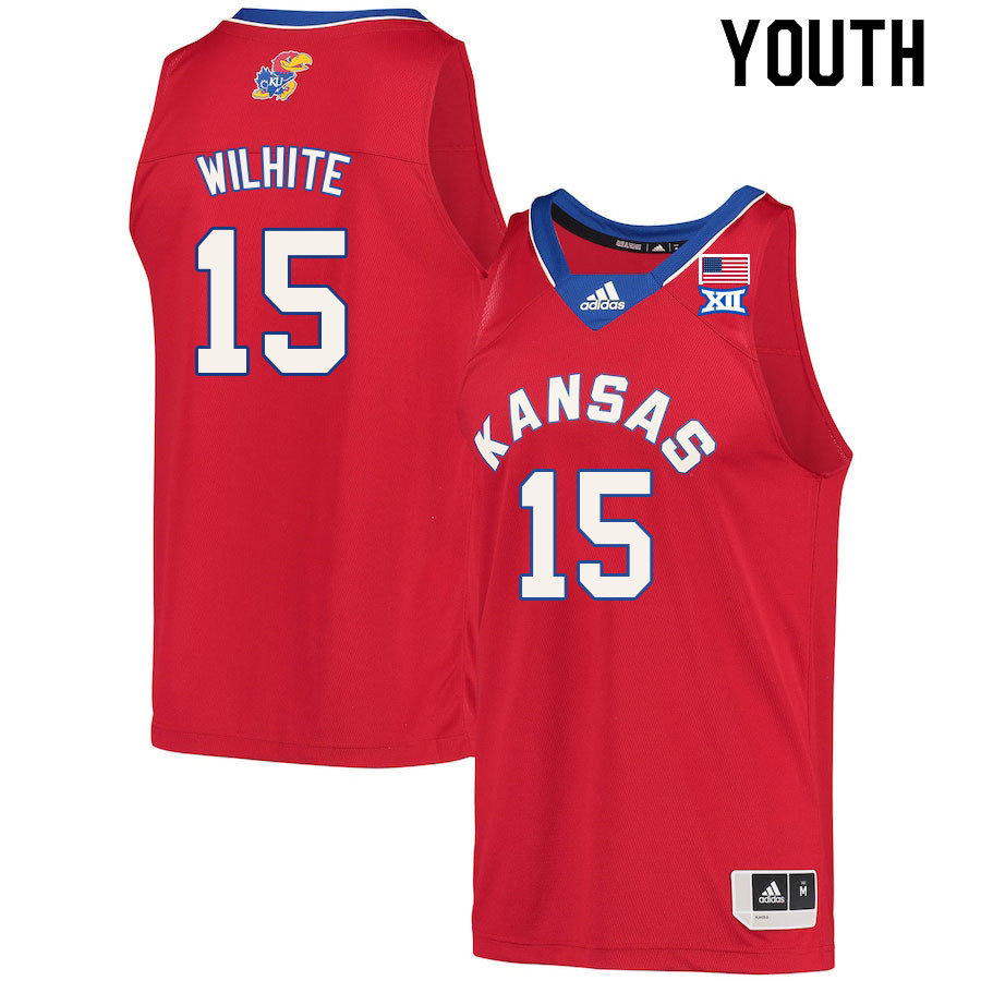 Youth #15 Dillon Wilhite Kansas Jayhawks College Basketball Jerseys Sale-Red - Click Image to Close